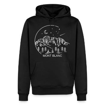 Tour du Mont Blanc Chamonix Trekking Souvenir - Men’s Premium Organic Hoodie - black - Front - Nico (187cm)