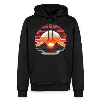 Optimistic Atmosphere and Fresh Morning Lighting - Men’s Premium Organic Hoodie - black - Front - Nico (187cm)