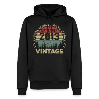 September 2013 Vintage Geburtstagsgeschenk 2013 - Männer Premium Bio Hoodie - Schwarz - Vorne - Nico (187cm)