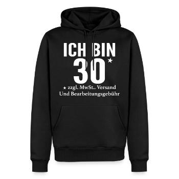 J’ai 30+ drôles de paroles pour les gens cool - Sweat à capuche Premium bio Homme - noir - Devant - Nico (187cm)