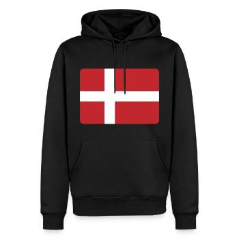 LE DANEMARK EST GÉNIAL ! - Sweat à capuche Premium bio Homme - noir - Devant - Nico (187cm)