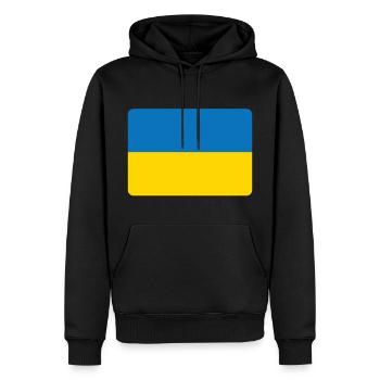 UKRAINE IST DIE NR 1 - Männer Premium Bio Hoodie - Schwarz - Vorne - Nico (187cm)