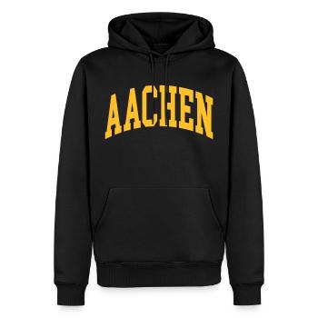 Aix-la-Chapelle - Sweat à capuche Premium bio Homme - noir - Devant - Nico (187cm)