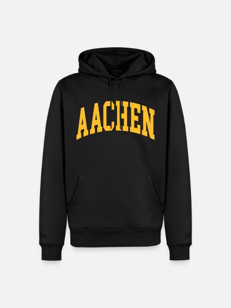 Aachen - Männer Premium Bio Hoodie - Schwarz