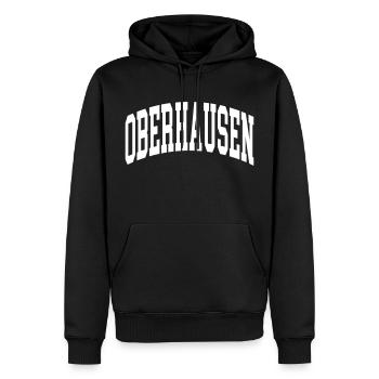 Oberhausen - Männer Premium Bio Hoodie - Schwarz - Vorne - Nico (187cm)