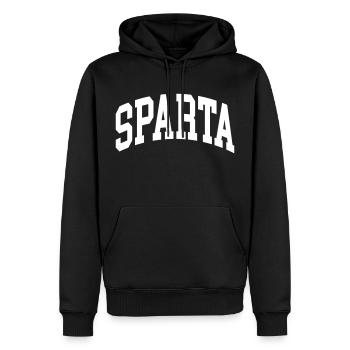 Sparta - Männer Premium Bio Hoodie - Schwarz - Vorne - Nico (187cm)