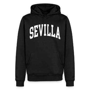 Séville - Sweat à capuche Premium bio Homme - noir - Devant - Nico (187cm)