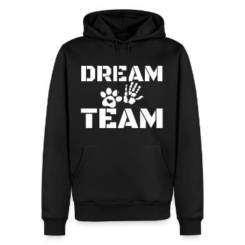 Équipe de rêve canine - Sweat à capuche Premium bio Homme - noir - Devant - Nico (187cm)