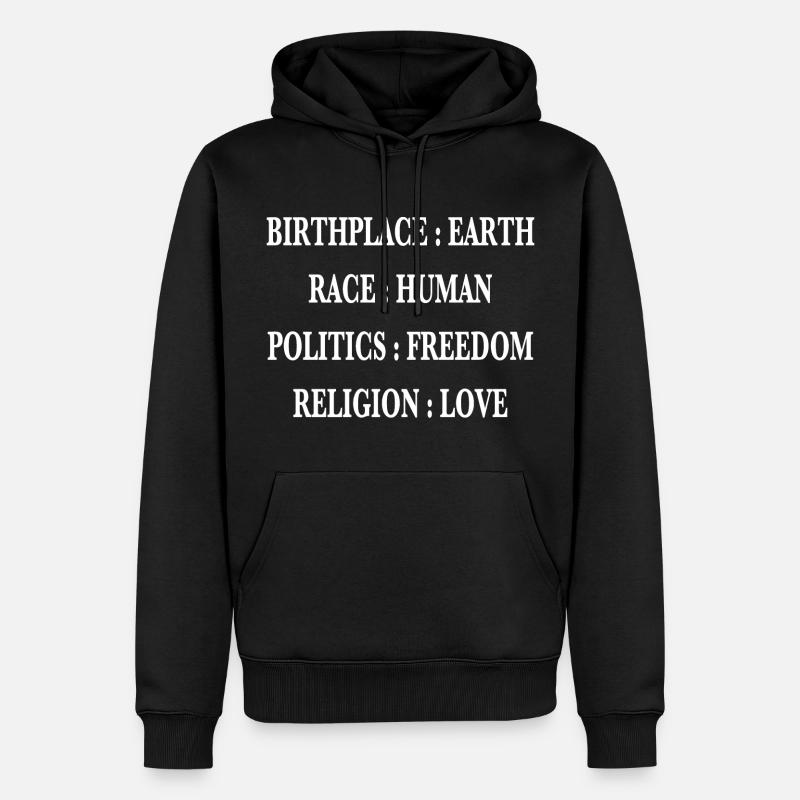 Ich bin Mensch - Männer Premium Bio Hoodie - Schwarz