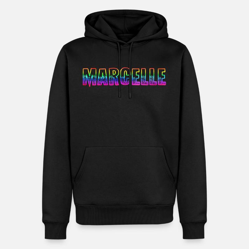marcelle rs regenbogen - Männer Premium Bio Hoodie - Schwarz
