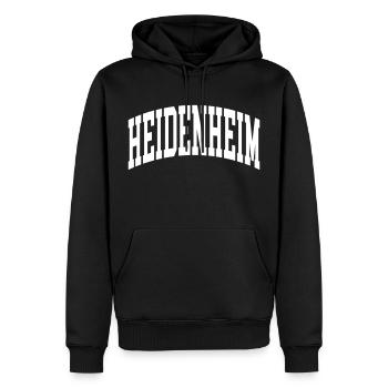 Heidenheim - Männer Premium Bio Hoodie - Schwarz - Vorne - Nico (187cm)