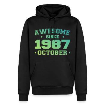 October 1987 - October 1987 Birthday Gift - Men’s Premium Organic Hoodie - black - Front - Nico (187cm)
