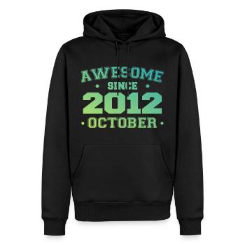 Octobre 2012 - Cadeau Anniversaire Octobre 2012 - Sweat à capuche Premium bio Homme - noir - Devant - Nico (187cm)