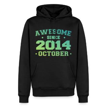 Octobre 2014 - Cadeau Anniversaire Octobre 2014 - Sweat à capuche Premium bio Homme - noir - Devant - Nico (187cm)
