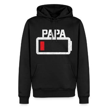 Papa Akku leer Geschenk - Männer Premium Bio Hoodie - Schwarz - Vorne - Nico (187cm)