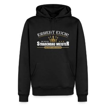 Straßenbau Meister - Männer Premium Bio Hoodie - Schwarz - Vorne - Nico (187cm)