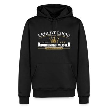 Brunnenbau Meister - Männer Premium Bio Hoodie - Schwarz - Vorne - Nico (187cm)