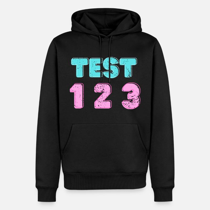 Test 1 2 3 - Männer Premium Bio Hoodie - Schwarz