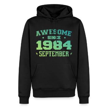 September 1984 Birthday Gift September 1984 - Men’s Premium Organic Hoodie - black - Front - Nico (187cm)