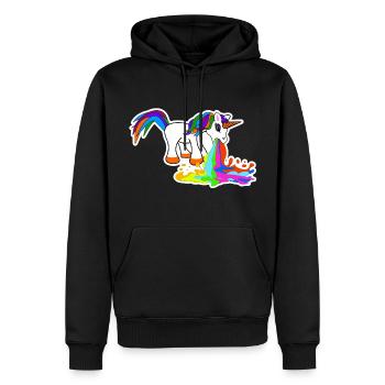 Süß Kotzendes Einhorn Geburtstag Pferd Geschenk - Männer Premium Bio Hoodie - Schwarz - Vorne - Nico (187cm)