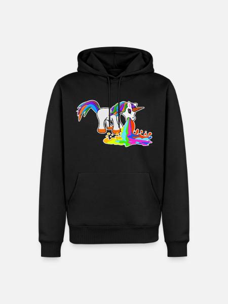 Kotzendes Einhorn - Männer Premium Bio Hoodie - Schwarz