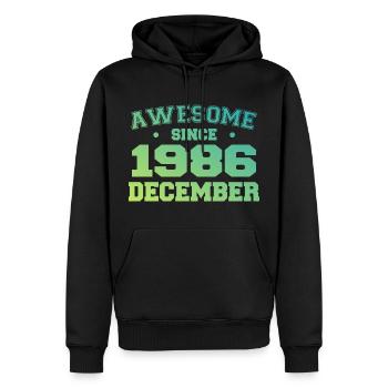 December 1986 Birthday - December 1986 Gift - Men’s Premium Organic Hoodie - black - Front - Nico (187cm)