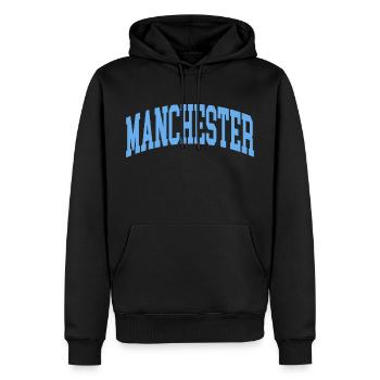 Manchester - Sweat à capuche Premium bio Homme - noir - Devant - Nico (187cm)