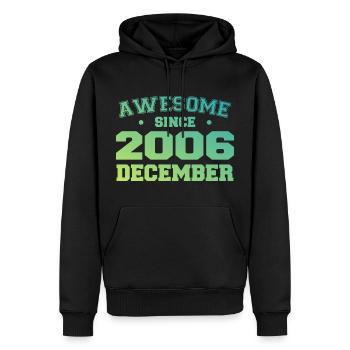 Geburtstag Dezember 2006 - Geschenk Dezember 2006 - Männer Premium Bio Hoodie - Schwarz - Vorne - Nico (187cm)