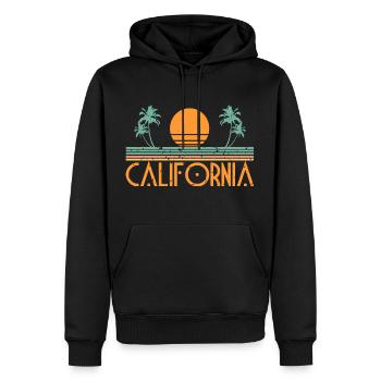California Beach Grafik - Männer Premium Bio Hoodie - Schwarz - Vorne - Nico (187cm)