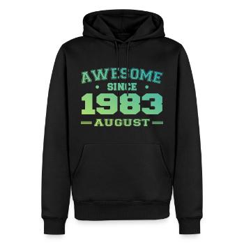 1983 August Year Birth Birthday August 1983 - Men’s Premium Organic Hoodie - black - Front - Nico (187cm)