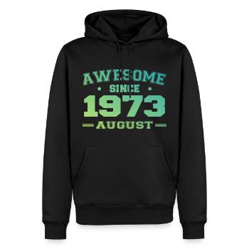 1973 August Year Birth Birthday August 1973 - Men’s Premium Organic Hoodie - black - Front - Nico (187cm)