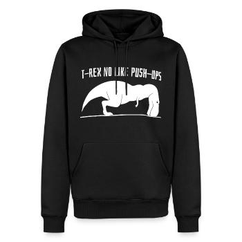 T Rex No Like Push Ups Graphique - Sweat à capuche Premium bio Homme - noir - Devant - Nico (187cm)