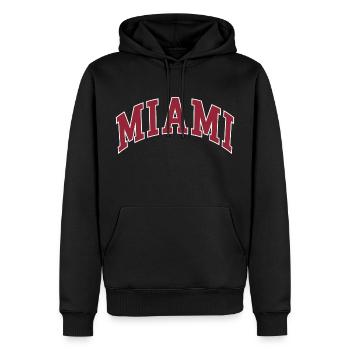 Miami - Sweat à capuche Premium bio Homme - noir - Devant - Nico (187cm)