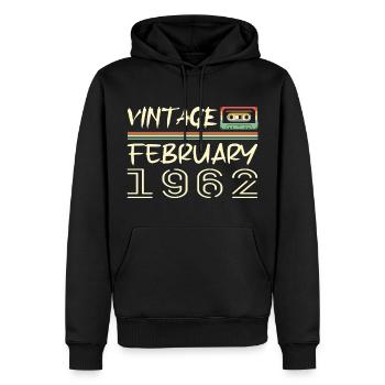 Februar 1962 Bestes Geschenk Februar 1962 - Männer Premium Bio Hoodie - Schwarz - Vorne - Nico (187cm)