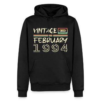 Februar 1984 Bestes Geschenk Februar 1984 - Männer Premium Bio Hoodie - Schwarz - Vorne - Nico (187cm)