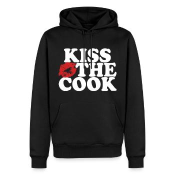 Embrasser le cuisinier - kochen - Spruch - Sweat à capuche Premium bio Homme - noir - Devant - Nico (187cm)