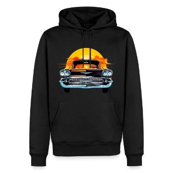 Sun Set Chevy - Men’s Premium Organic Hoodie - black - Front - Nico (187cm)
