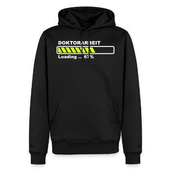 Thèse de doctorat - Sweat à capuche Premium bio Homme - noir - Devant - Nico (187cm)