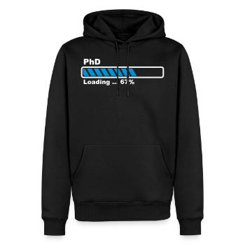 PhD barre loading - Sweat à capuche Premium bio Homme - noir - Devant - Nico (187cm)