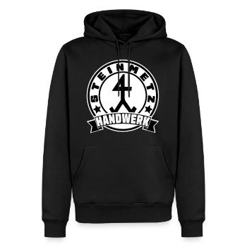 Steinmetz Shirt bedruckt in top Markenqualität - Männer Premium Bio Hoodie - Schwarz - Vorne - Nico (187cm)