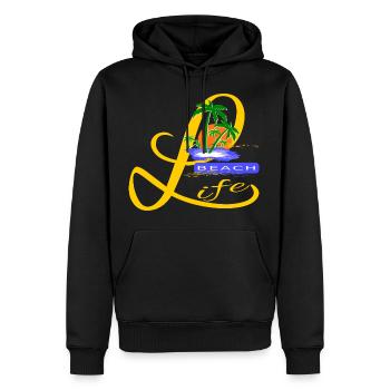 Beach Life - Sweat à capuche Premium bio Homme - noir - Devant - Nico (187cm)