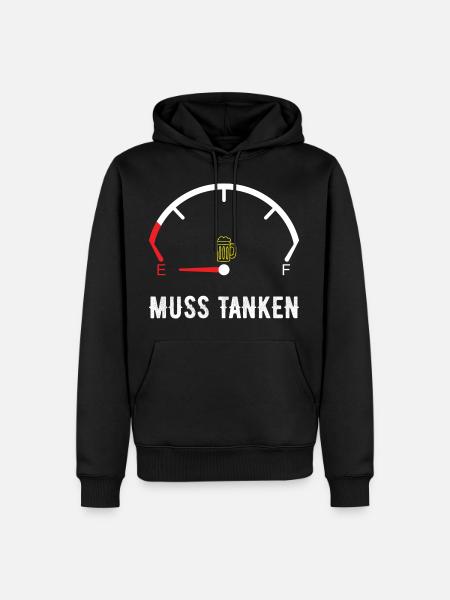 Bier Tanken - Männer Premium Bio Hoodie - Schwarz