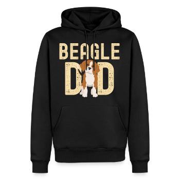 Beagle Papa Hund süßer Beagle kawaii - Männer Premium Bio Hoodie - Schwarz - Vorne - Nico (187cm)