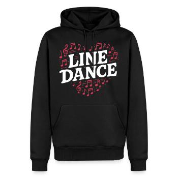 Danse en ligne - Danse avec le cœur - Musique Cadeau - Sweat à capuche Premium bio Homme - noir - Devant - Nico (187cm)