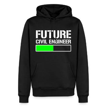 Future Civil Engineer Student Gift T-shirt - Men’s Premium Organic Hoodie - black - Front - Nico (187cm)