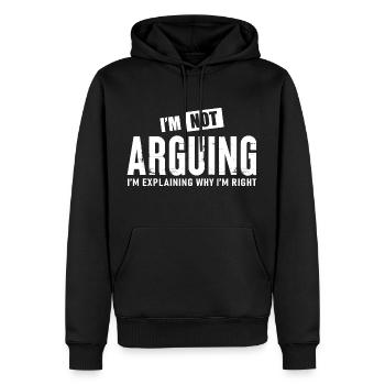 I m Not Arguing - Men’s Premium Organic Hoodie - black - Front - Nico (187cm)