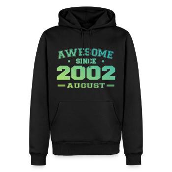 2002 August Jahr Geburt Geburtstag August 2002 - Männer Premium Bio Hoodie - Schwarz - Vorne - Nico (187cm)