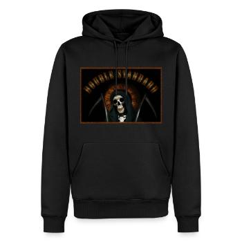 Sensenmann mit Doppelstandard - Männer Premium Bio Hoodie - Schwarz - Vorne - Nico (187cm)