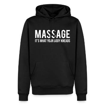 Lustige Massage Ihr Körper knetet Geschenk-T-Shirt - Männer Premium Bio Hoodie - Schwarz - Vorne - Nico (187cm)