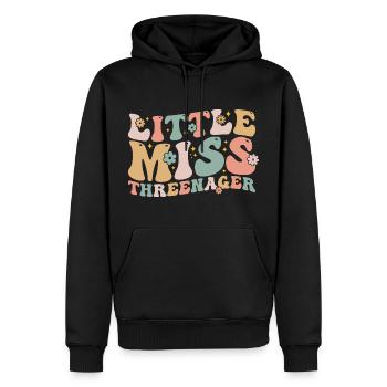 Little Miss Threenager 3rd Birthday 3Year Old Girl - Sweat à capuche Premium bio Homme - noir - Devant - Nico (187cm)